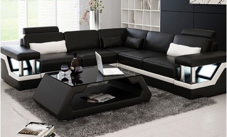 Selvatore -  L- Leather Sofa Lounge Set